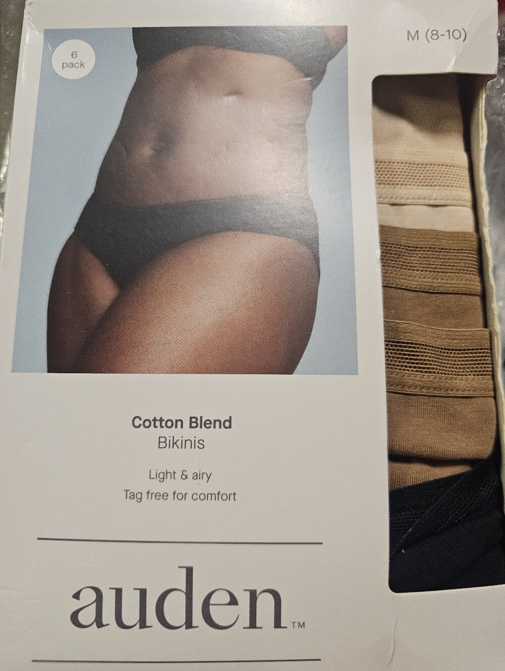 Auden Cotton Blend Bikini Underwear Pack - Black & Tan